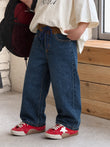 Denim Trousers with Rib Waistband