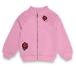 Fleece Sweatshirt with Rose Embroidery