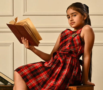 Tartan Plaid Cotton Poplin Dress