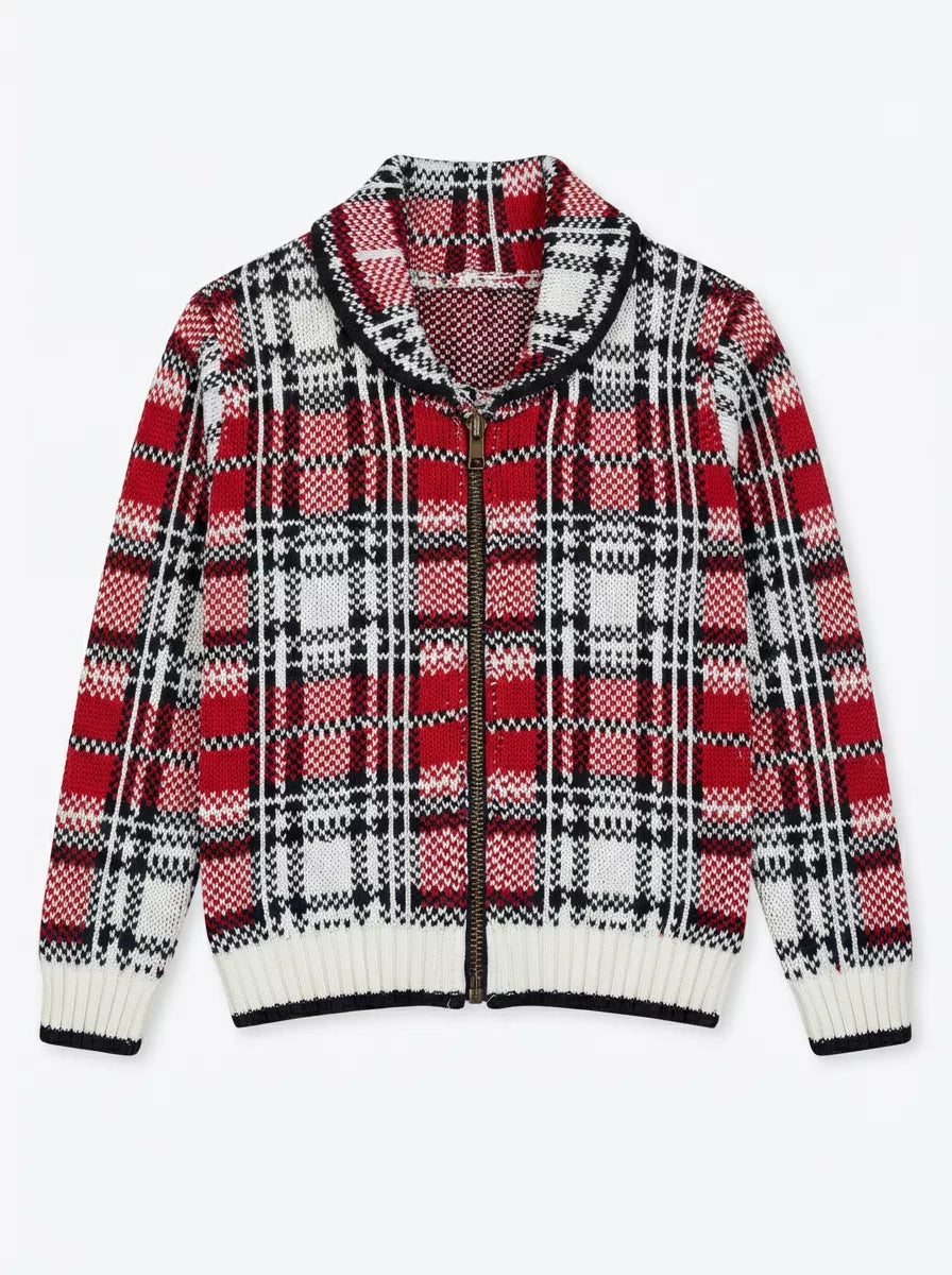 Boys Tartan Wool Sweater