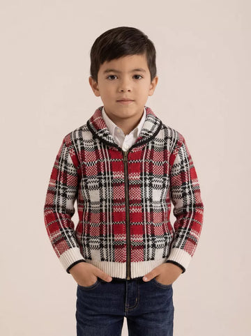 Boys Tartan Wool Sweater