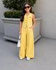 Linen Waistcoat & Wide-Leg Trouser Set